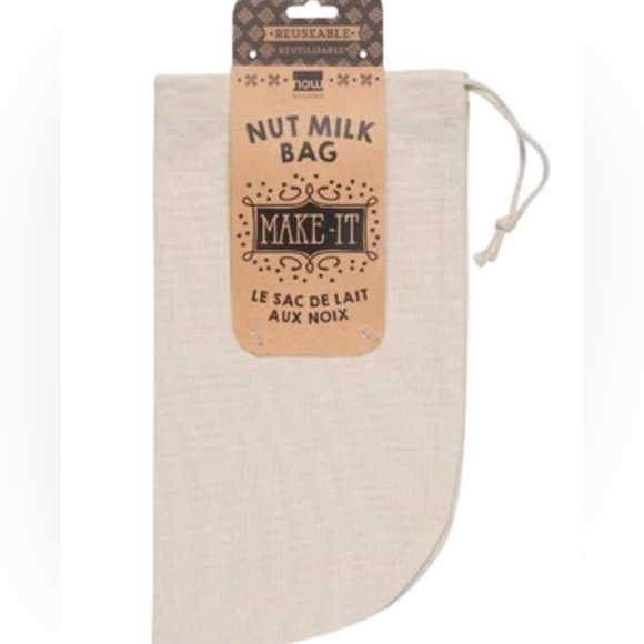 bread bag & nut milk bag-11”x 17” & 13” x 12” cotton muslin drawstring bags-NWT - Picture 7 of 14